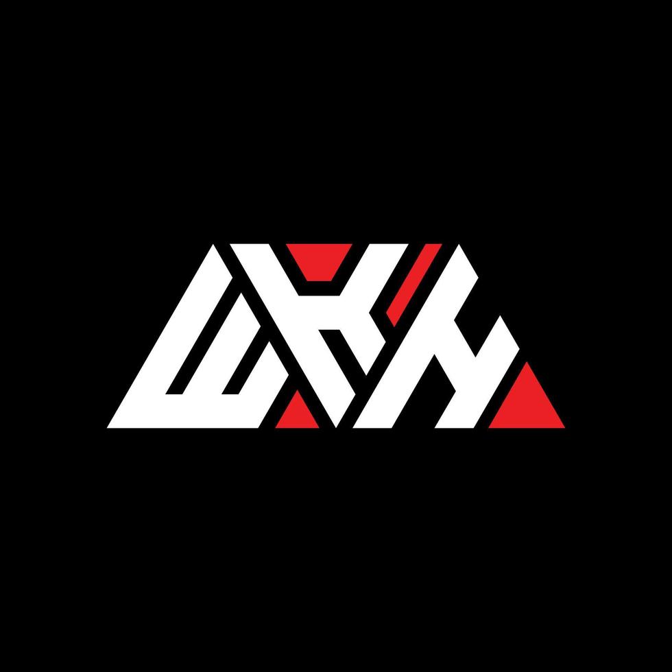 création de logo de lettre triangle wkh avec forme de triangle. monogramme de conception de logo triangle wkh. modèle de logo vectoriel triangle wkh avec couleur rouge. logo triangulaire wkh logo simple, élégant et luxueux. wkh