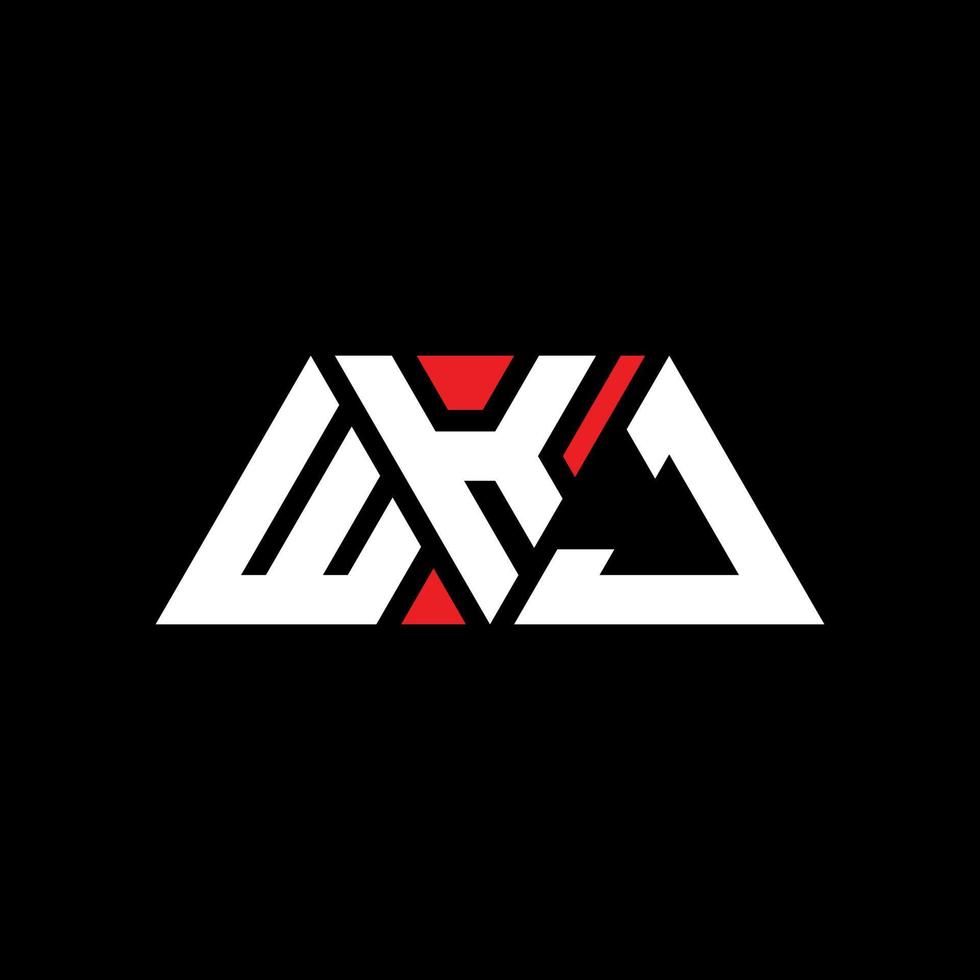 création de logo de lettre triangle wkj avec forme de triangle. monogramme de conception de logo triangle wkj. modèle de logo vectoriel triangle wkj avec couleur rouge. logo triangulaire wkj logo simple, élégant et luxueux. wkj
