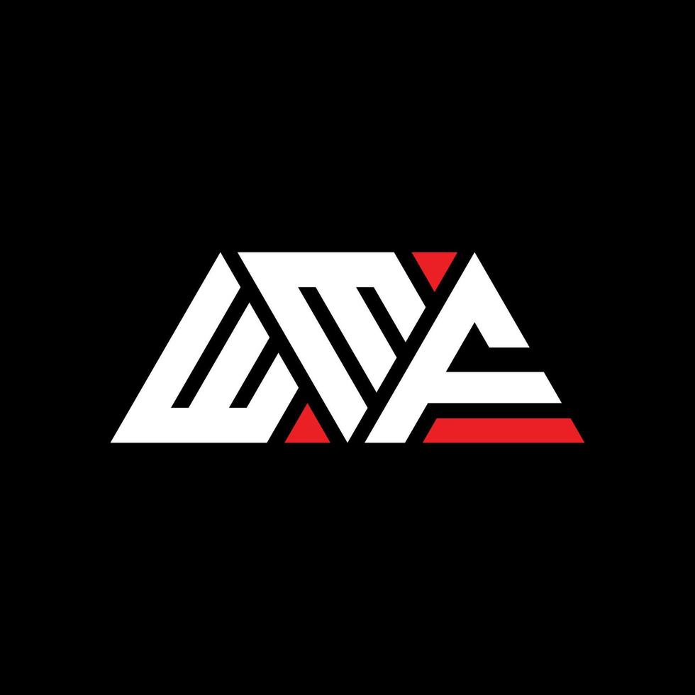 création de logo de lettre triangle wmf avec forme de triangle. monogramme de conception de logo triangle wmf. modèle de logo vectoriel triangle wmf avec couleur rouge. logo triangulaire wmf logo simple, élégant et luxueux. wmf