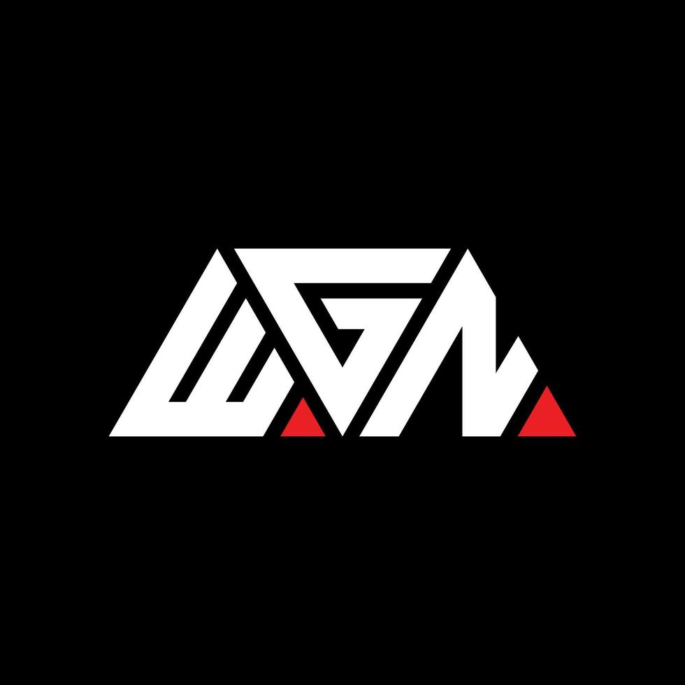 création de logo de lettre triangle wgn avec forme de triangle. monogramme de conception de logo triangle wgn. modèle de logo vectoriel triangle wgn avec couleur rouge. logo triangulaire wgn logo simple, élégant et luxueux. WGN