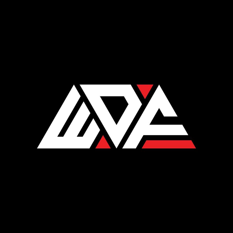 création de logo de lettre triangle wdf avec forme de triangle. monogramme de conception de logo triangle wdf. modèle de logo vectoriel triangle wdf avec couleur rouge. logo triangulaire wdf logo simple, élégant et luxueux. wdf