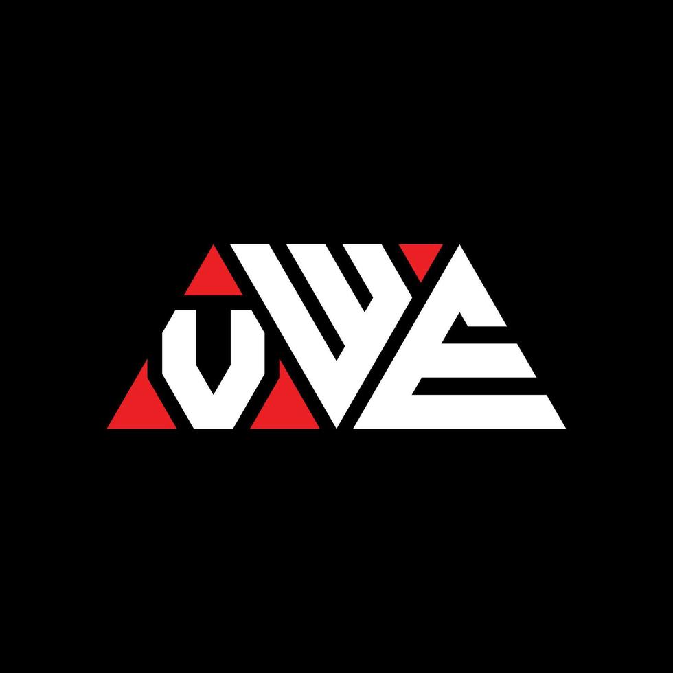 création de logo de lettre triangle vwe avec forme de triangle. monogramme de conception de logo vwe triangle. modèle de logo vectoriel vwe triangle avec couleur rouge. vwe logo triangulaire logo simple, élégant et luxueux. vwe