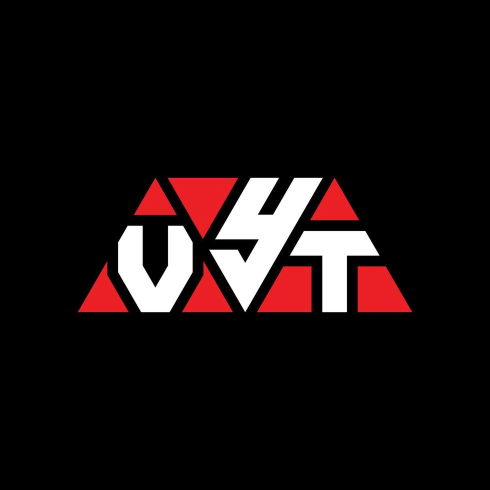 création de logo de lettre triangle vyt avec forme de triangle. monogramme de conception de logo triangle vyt. modèle de logo vectoriel triangle vyt avec couleur rouge. logo triangulaire vyt logo simple, élégant et luxueux. vite