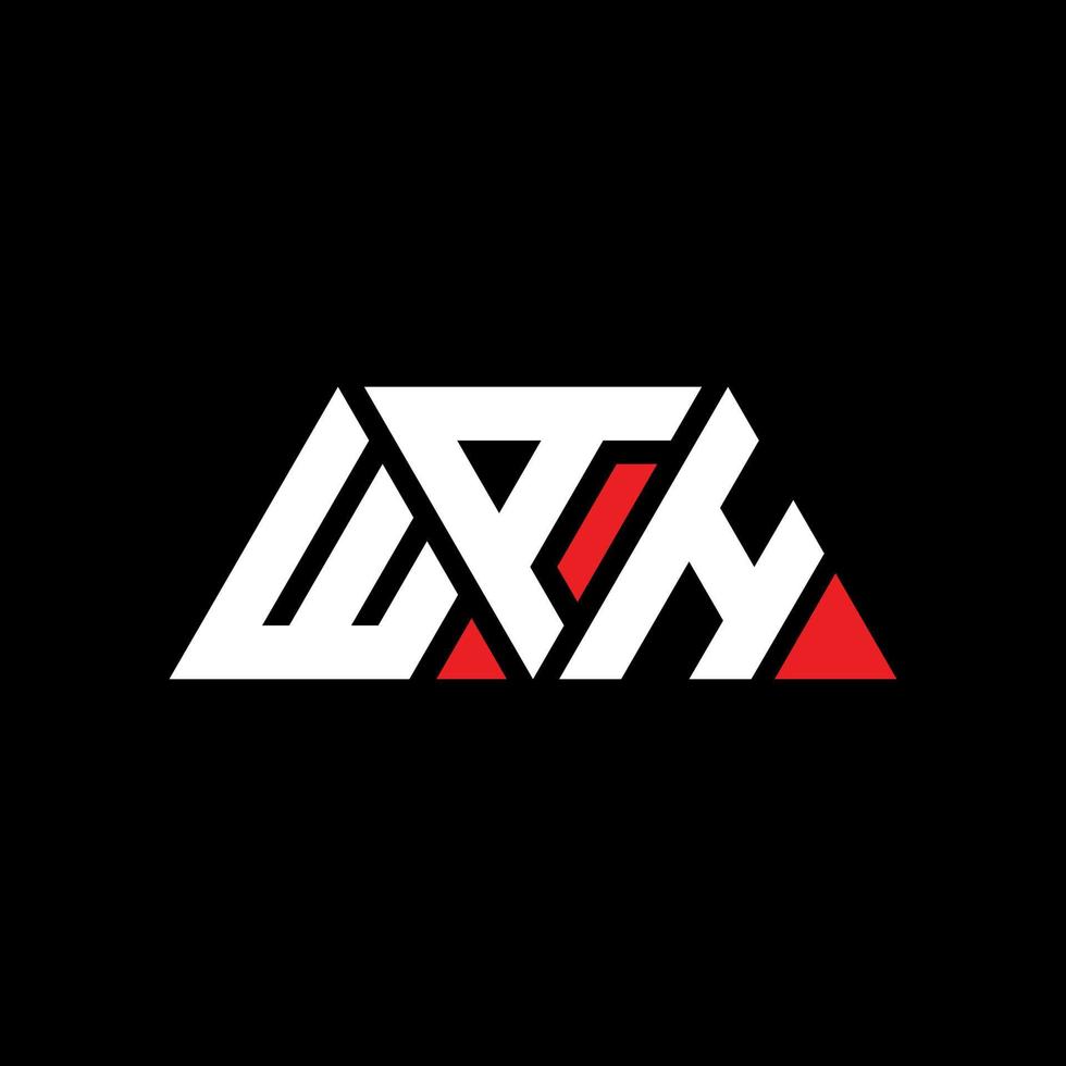 création de logo de lettre triangle wah avec forme de triangle. monogramme de conception de logo triangle wah. modèle de logo vectoriel triangle wah avec couleur rouge. wah logo triangulaire logo simple, élégant et luxueux. wah