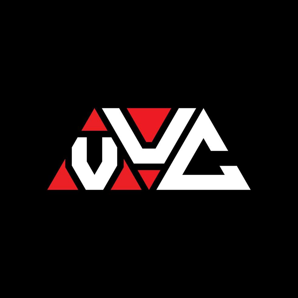 conception de logo de lettre de triangle de vuc avec la forme de triangle. monogramme de conception de logo triangle vuc. modèle de logo vectoriel triangle vuc avec couleur rouge. vuc logo triangulaire logo simple, élégant et luxueux. vuc