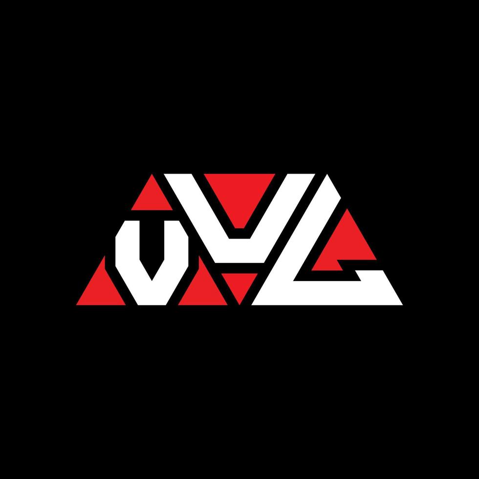 création de logo de lettre triangle vul avec forme de triangle. monogramme de conception de logo triangle vul. modèle de logo vectoriel triangle vul avec couleur rouge. logo triangulaire vul logo simple, élégant et luxueux. vulnérable