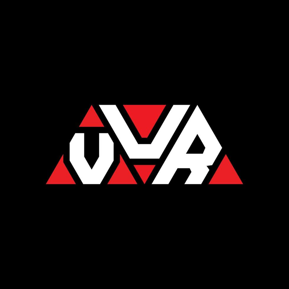 création de logo de lettre triangle vur avec forme de triangle. monogramme de conception de logo triangle vur. modèle de logo vectoriel triangle vur avec couleur rouge. vur logo triangulaire logo simple, élégant et luxueux. voir