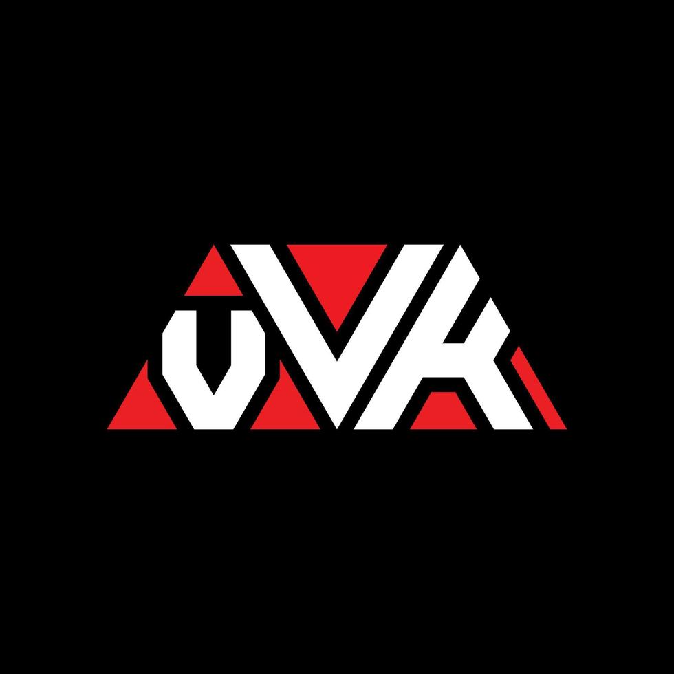 création de logo de lettre triangle vvk avec forme de triangle. monogramme de conception de logo triangle vvk. modèle de logo vectoriel triangle vvk avec couleur rouge. logo triangulaire vvk logo simple, élégant et luxueux. vvk