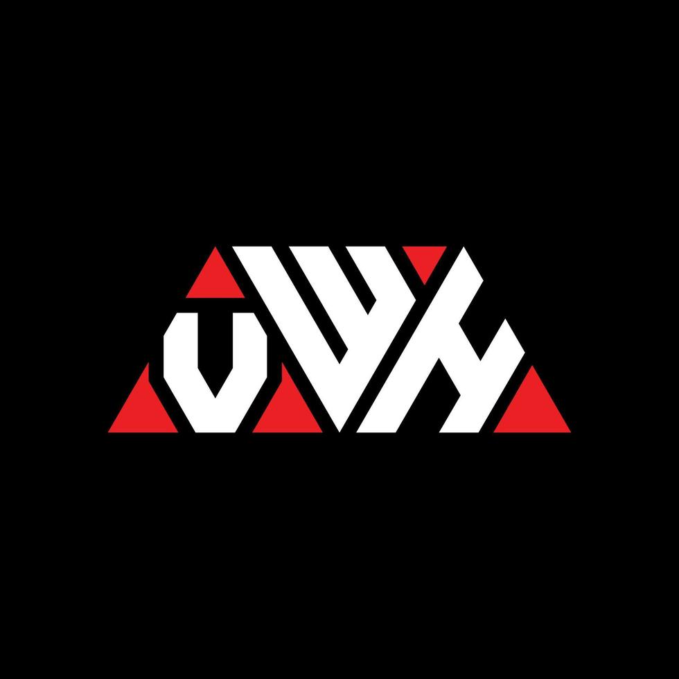 création de logo de lettre triangle vwh avec forme de triangle. monogramme de conception de logo vwh triangle. modèle de logo vectoriel vwh triangle avec couleur rouge. vwh logo triangulaire logo simple, élégant et luxueux. vwh