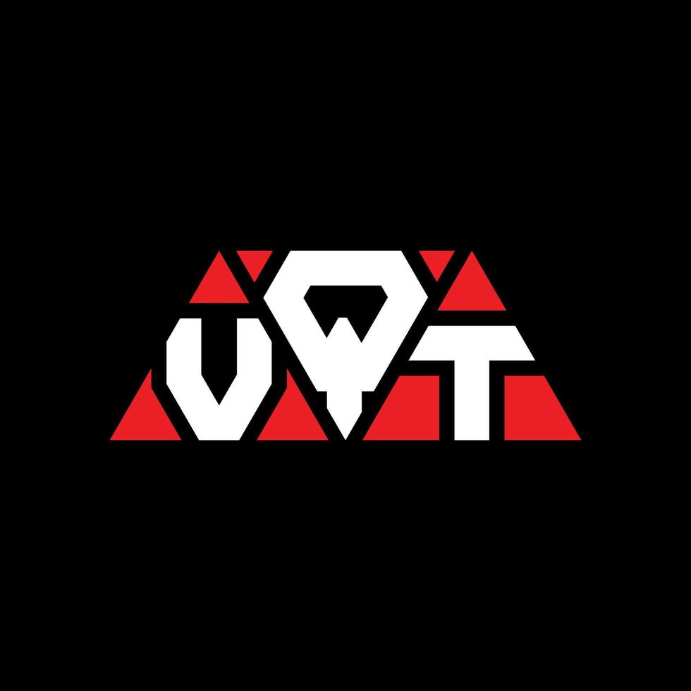 création de logo de lettre triangle vqt avec forme de triangle. monogramme de conception de logo triangle vqt. modèle de logo vectoriel triangle vqt avec couleur rouge. logo triangulaire vqt logo simple, élégant et luxueux. vqt