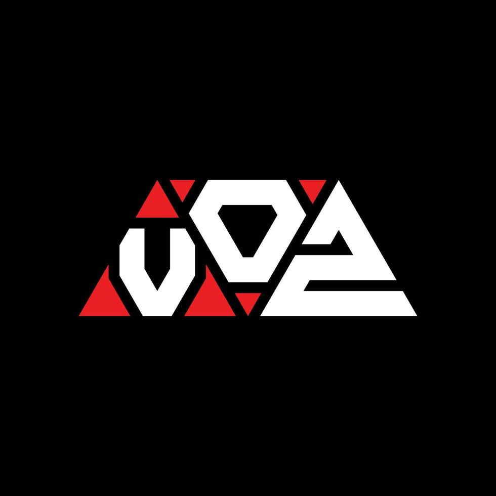 création de logo de lettre triangle voz avec forme de triangle. monogramme de conception de logo triangle voz. modèle de logo vectoriel triangle voz avec couleur rouge. logo triangulaire voz logo simple, élégant et luxueux. voix