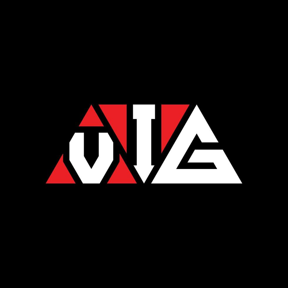 création de logo de lettre triangle vig avec forme de triangle. monogramme de conception de logo vig triangle. modèle de logo vectoriel triangle vig avec couleur rouge. vig logo triangulaire logo simple, élégant et luxueux. veille