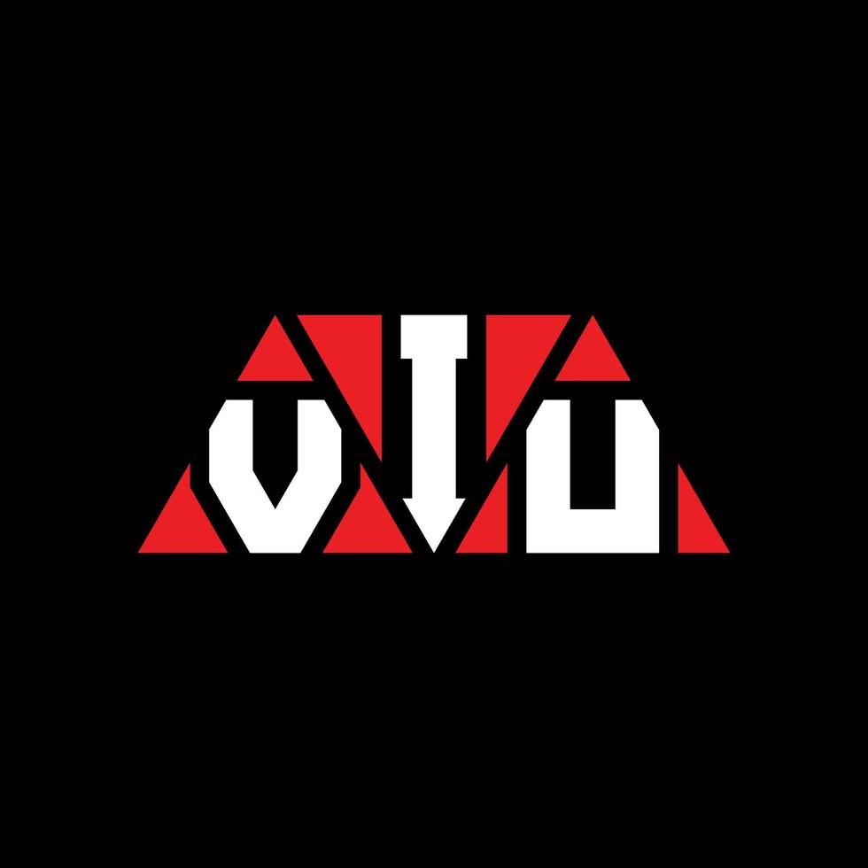 création de logo de lettre triangle viu avec forme de triangle. monogramme de conception de logo triangle viu. modèle de logo vectoriel triangle viu avec couleur rouge. viu logo triangulaire logo simple, élégant et luxueux. viu