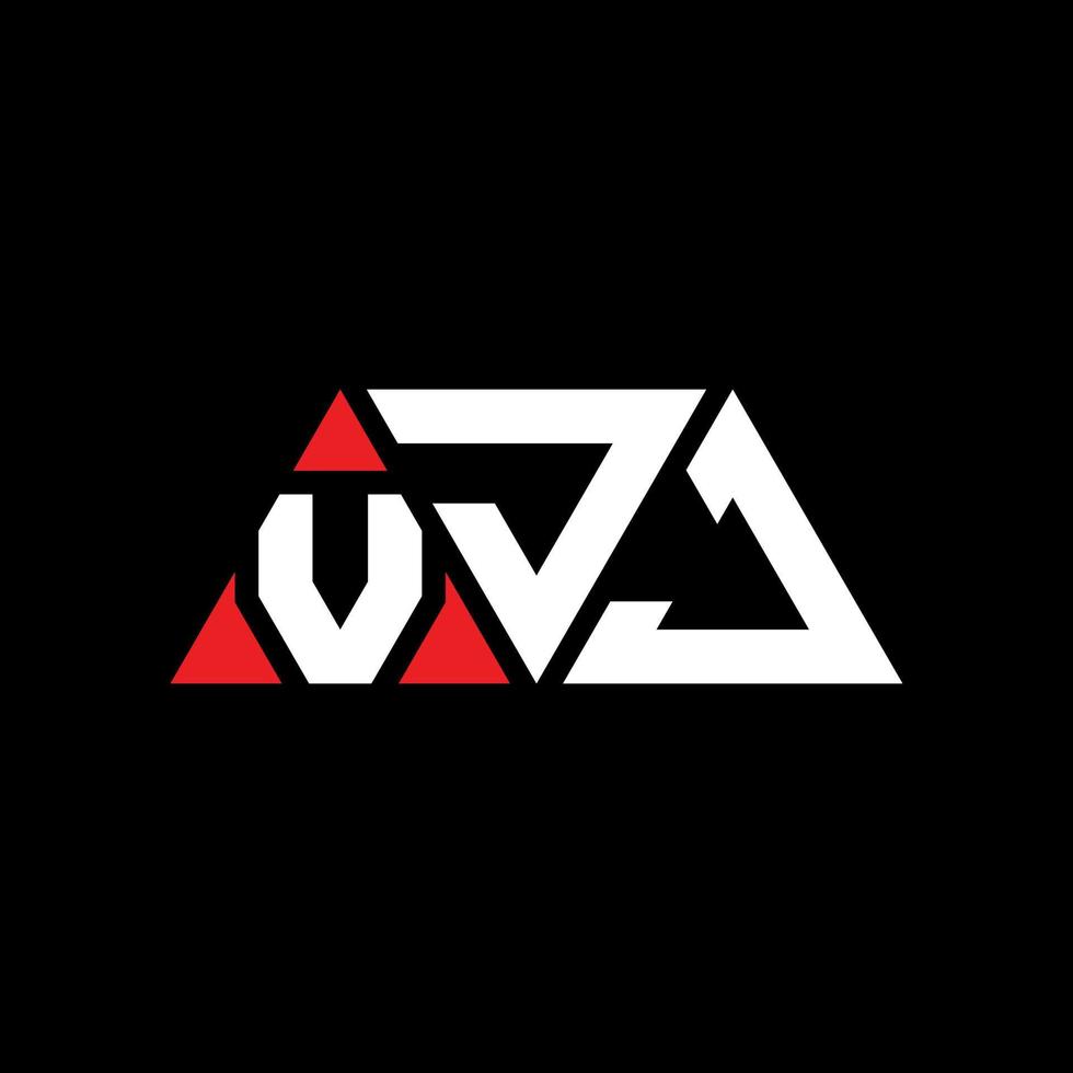 création de logo de lettre triangle vjj avec forme de triangle. monogramme de conception de logo triangle vjj. modèle de logo vectoriel triangle vjj avec couleur rouge. vjj logo triangulaire logo simple, élégant et luxueux. vjj