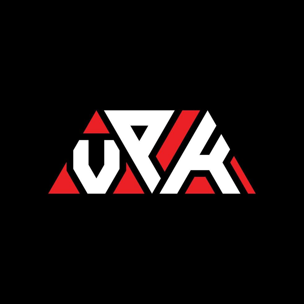 création de logo de lettre triangle vpk avec forme de triangle. monogramme de conception de logo triangle vpk. modèle de logo vectoriel triangle vpk avec couleur rouge. logo triangulaire vpk logo simple, élégant et luxueux. vpk