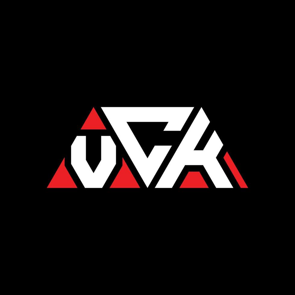 création de logo de lettre triangle vck avec forme de triangle. monogramme de conception de logo triangle vck. modèle de logo vectoriel vck triangle avec couleur rouge. logo triangulaire vck logo simple, élégant et luxueux. vck