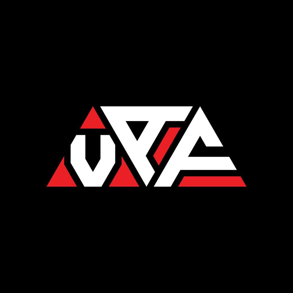 création de logo de lettre triangle vaf avec forme de triangle. monogramme de conception de logo triangle vaf. modèle de logo vectoriel triangle vaf avec couleur rouge. logo triangulaire vaf logo simple, élégant et luxueux. vaf