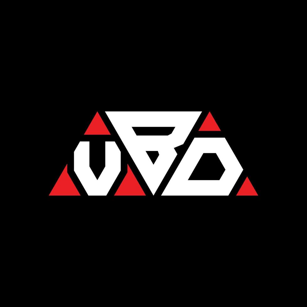 création de logo de lettre triangle vbd avec forme de triangle. monogramme de conception de logo triangle vbd. modèle de logo vectoriel triangle vbd avec couleur rouge. logo triangulaire vbd logo simple, élégant et luxueux. vdb