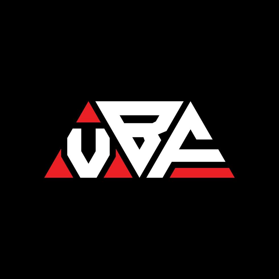 création de logo de lettre triangle vbf avec forme de triangle. monogramme de conception de logo triangle vbf. modèle de logo vectoriel triangle vbf avec couleur rouge. logo triangulaire vbf logo simple, élégant et luxueux. vbf