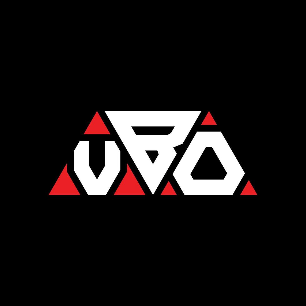 création de logo de lettre triangle vbo avec forme de triangle. monogramme de conception de logo triangle vbo. modèle de logo vectoriel triangle vbo avec couleur rouge. logo triangulaire vbo logo simple, élégant et luxueux. vbo