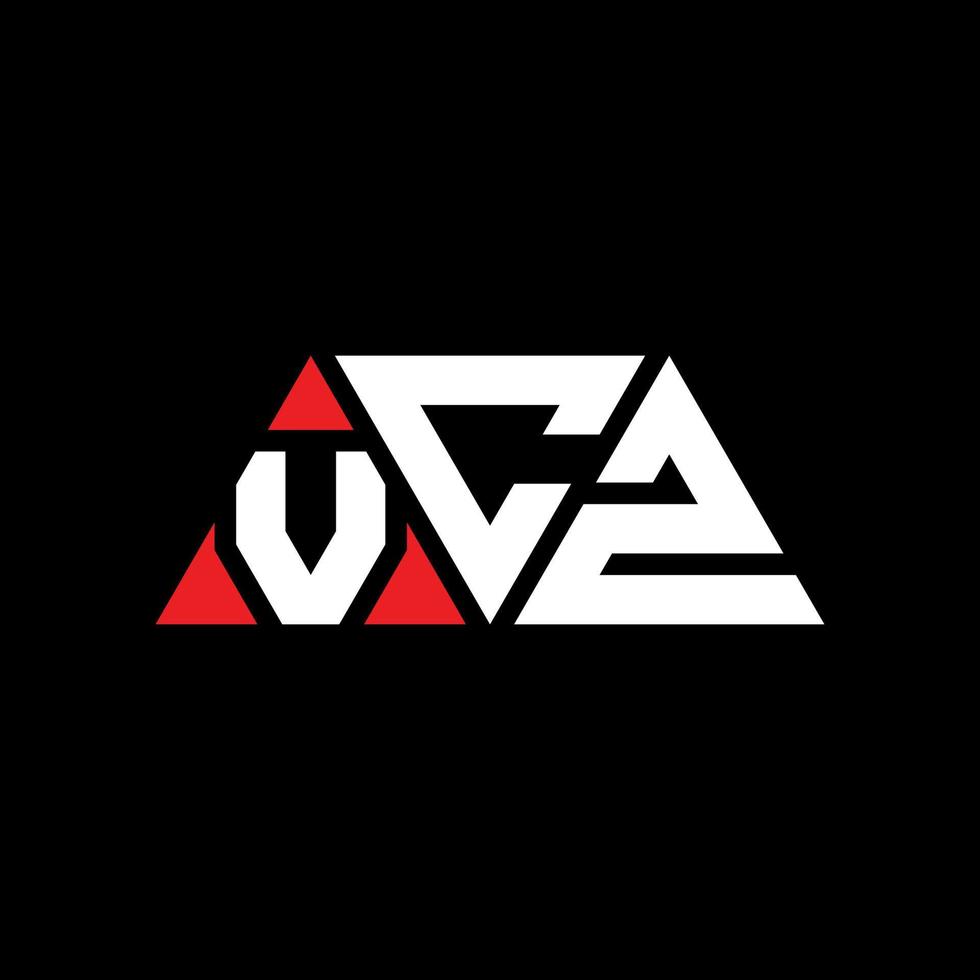 création de logo de lettre triangle vcz avec forme de triangle. monogramme de conception de logo triangle vcz. modèle de logo vectoriel triangle vcz avec couleur rouge. logo triangulaire vcz logo simple, élégant et luxueux. vcz