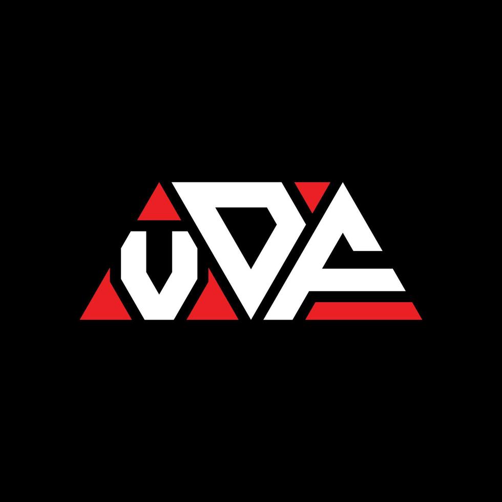 création de logo de lettre triangle vdf avec forme de triangle. monogramme de conception de logo triangle vdf. modèle de logo vectoriel triangle vdf avec couleur rouge. logo triangulaire vdf logo simple, élégant et luxueux. vdf