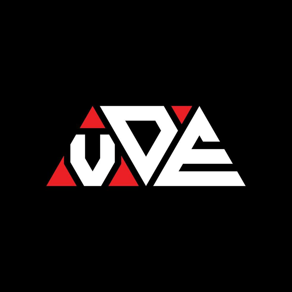 création de logo de lettre triangle vde avec forme de triangle. monogramme de conception de logo triangle vde. modèle de logo vectoriel triangle vde avec couleur rouge. vde logo triangulaire logo simple, élégant et luxueux. vde