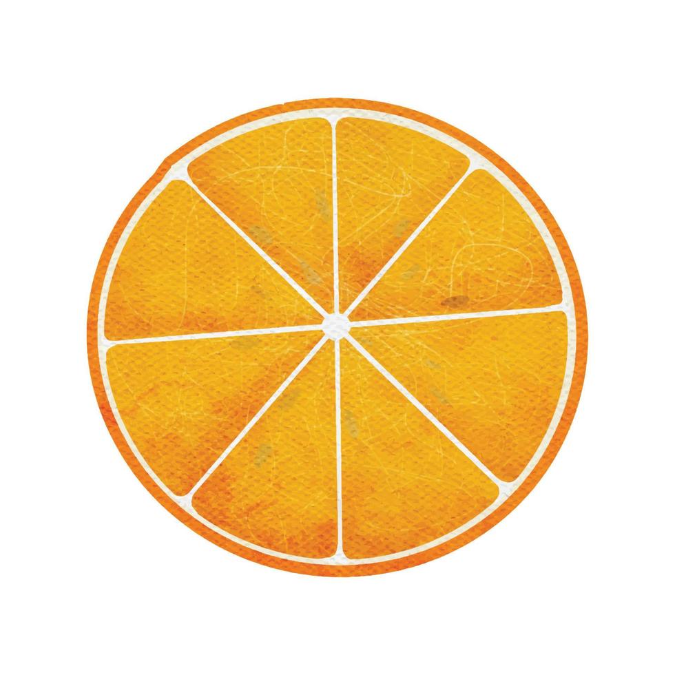 illustration de tranche d'orange citron été aquarelle vecteur