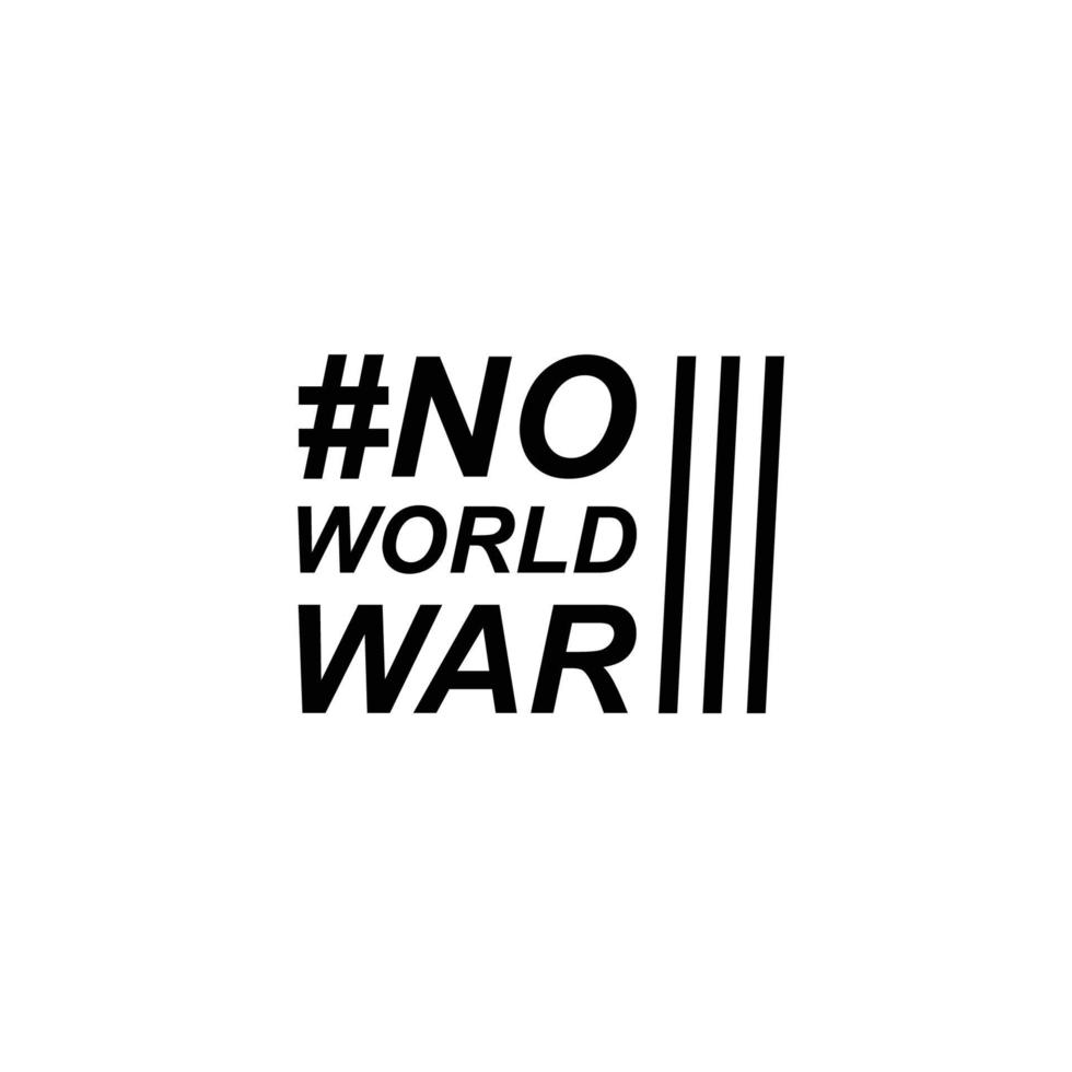 simple logo hashtag pas de guerre mondiale vecteur