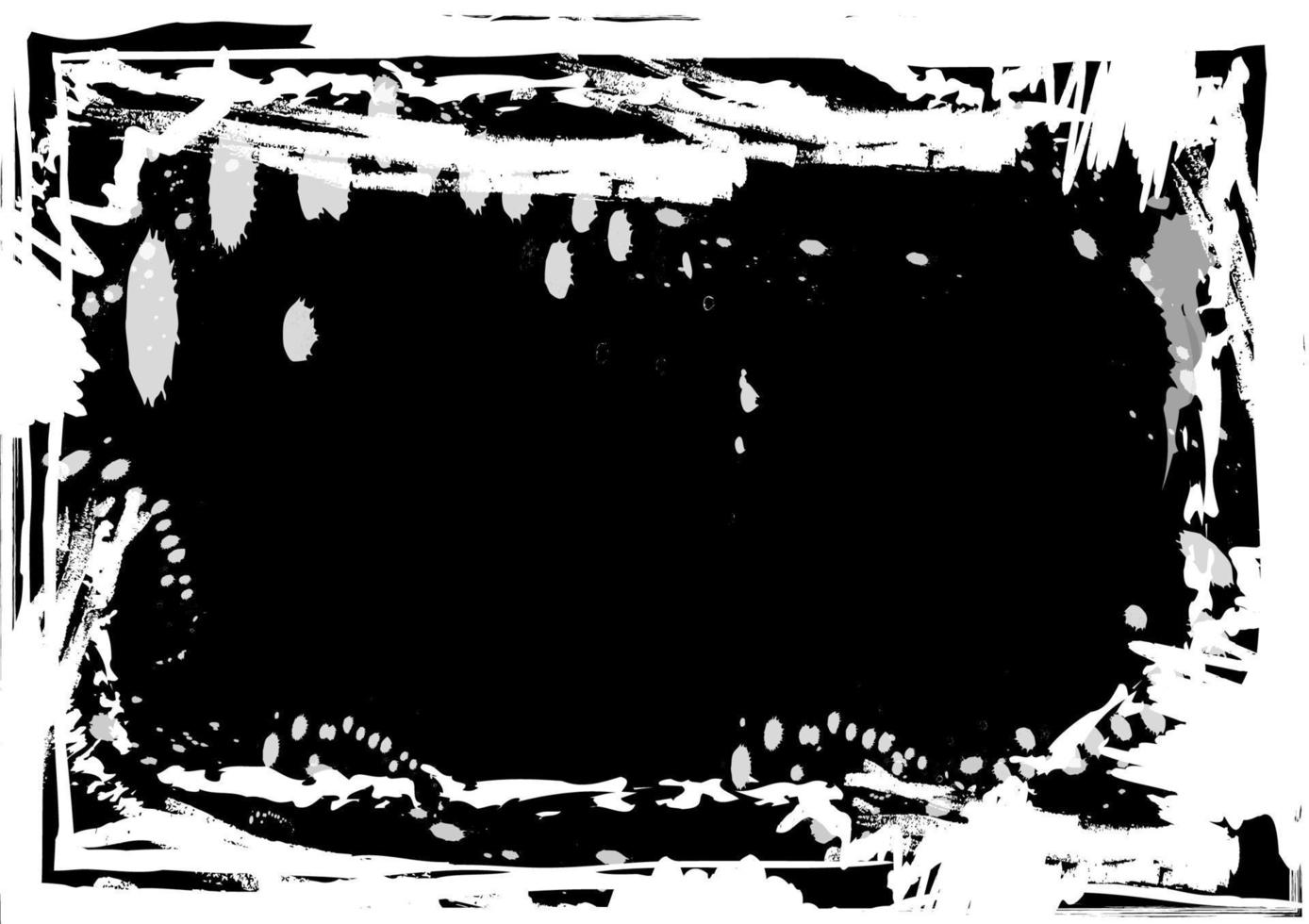 noir et blanc grunge tache d'encre tache artistique cadre abstrait toile de fond illustration vectorielle vecteur