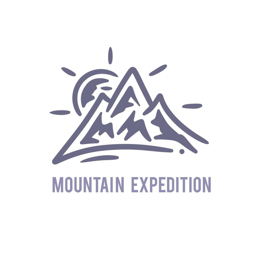 illustration logo d'expédition en montagne vintage vecteur