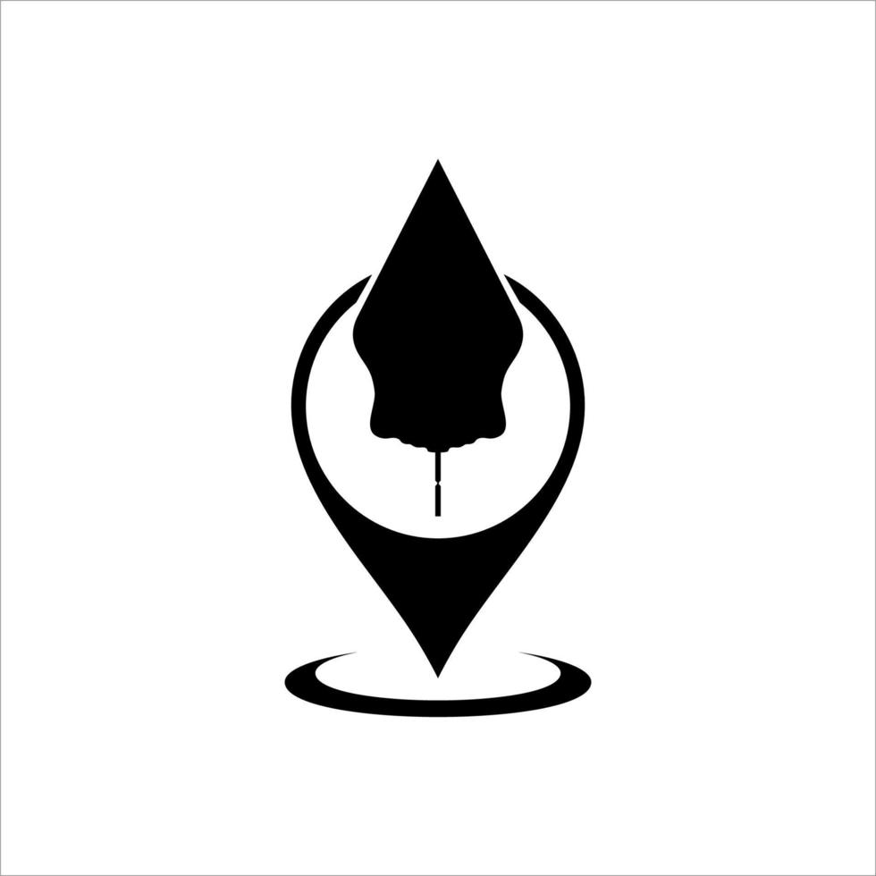 'gunungan wayang' et symbole d'icône d'emplacement pour le symbole d'icône pour l'emplacement du centre culturel et artistique javanais. illustration vectorielle vecteur