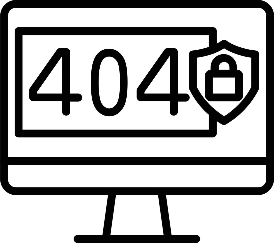 icône de ligne de vecteur d'erreur 404