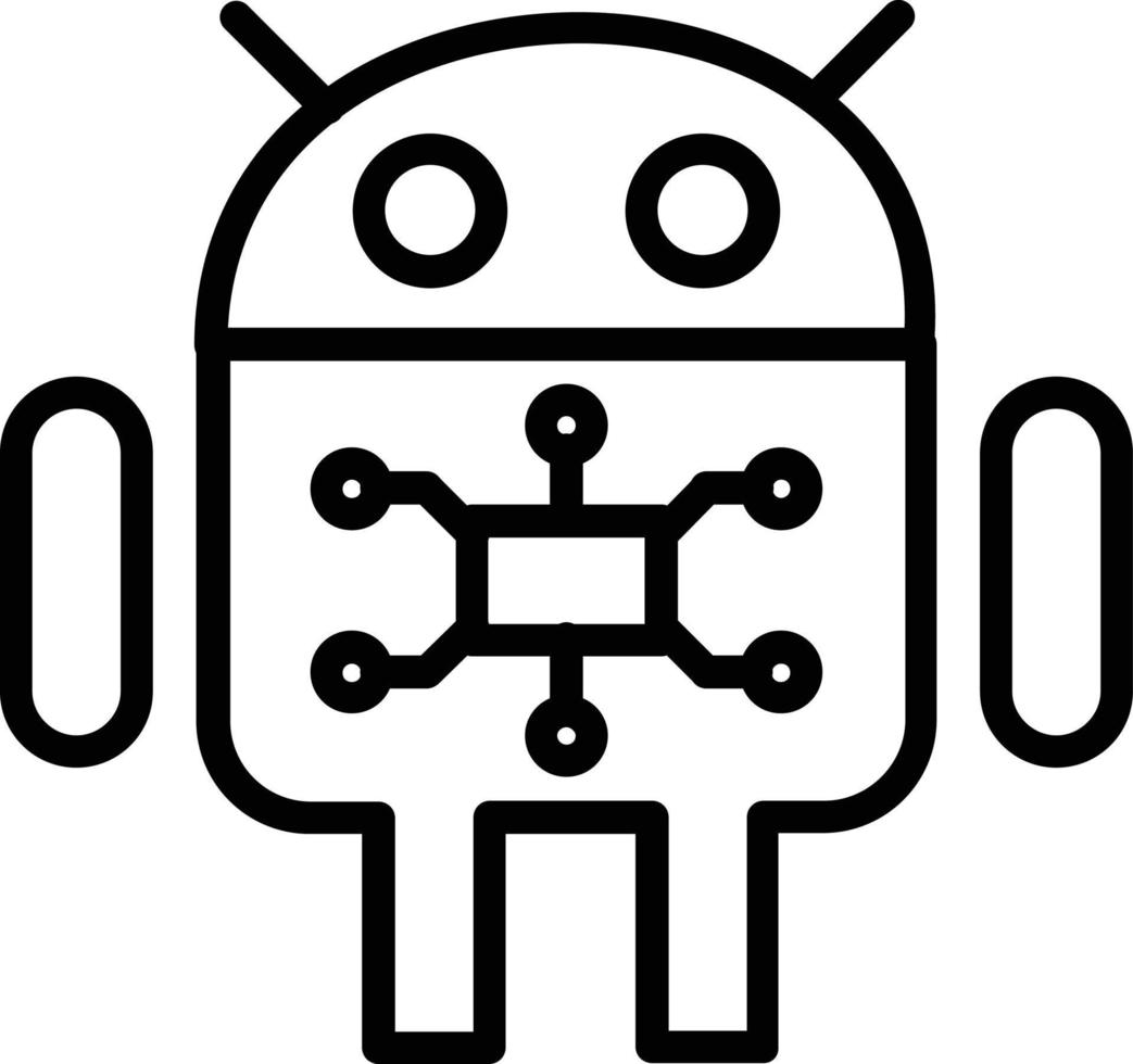 icône de ligne vectorielle android vecteur