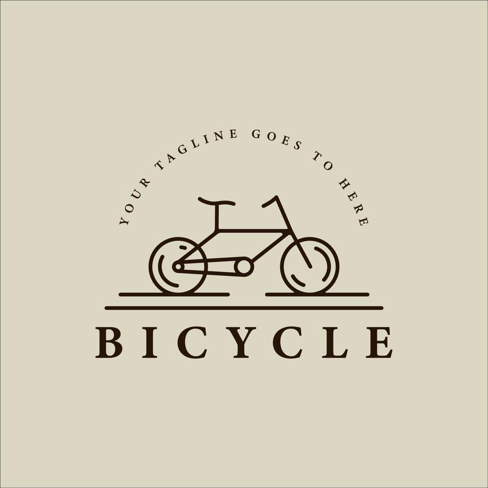 vélo simple logo dessin au trait minimaliste illustration vectorielle modèle icône conception graphique vecteur