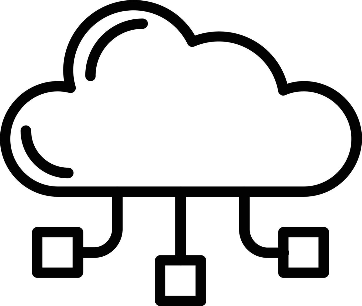 icône de ligne de vecteur de cloud computing