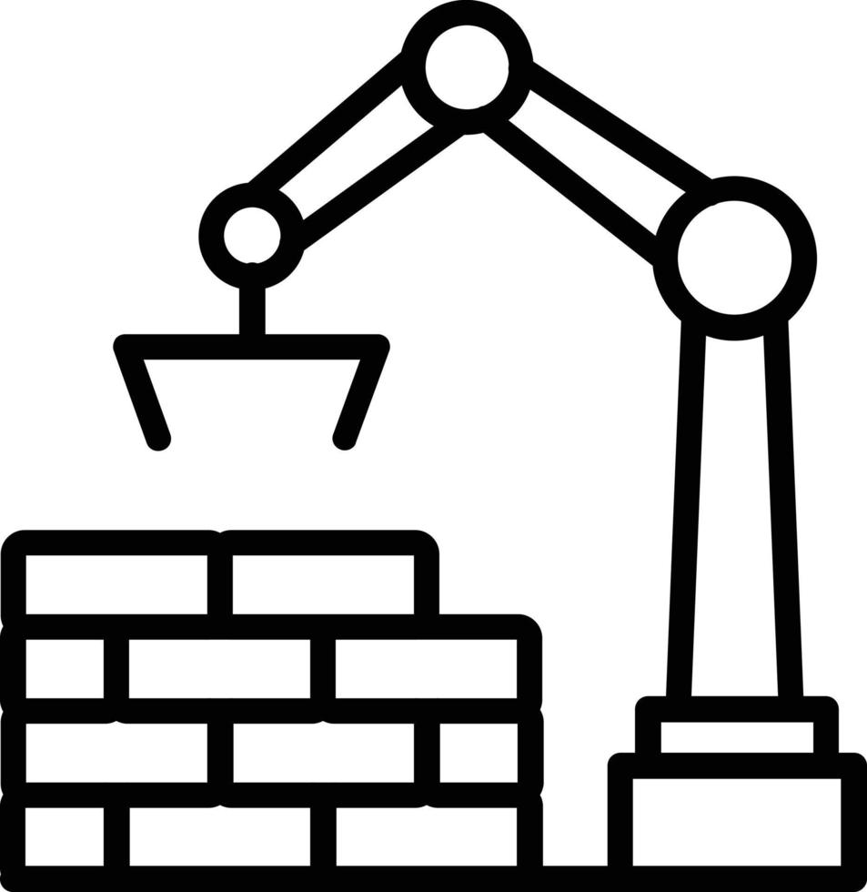 icône de ligne de vecteur de bras robotique
