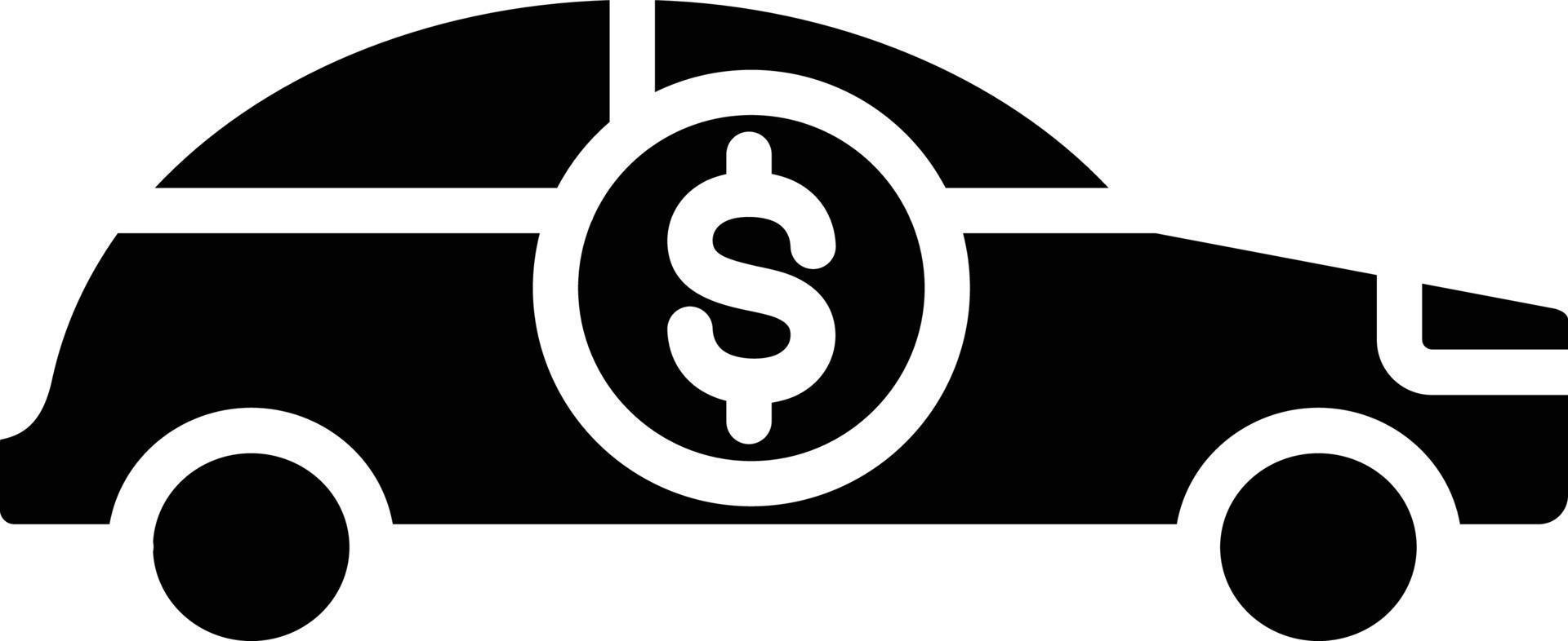 icône de glyphe de prêt de voiture vecteur