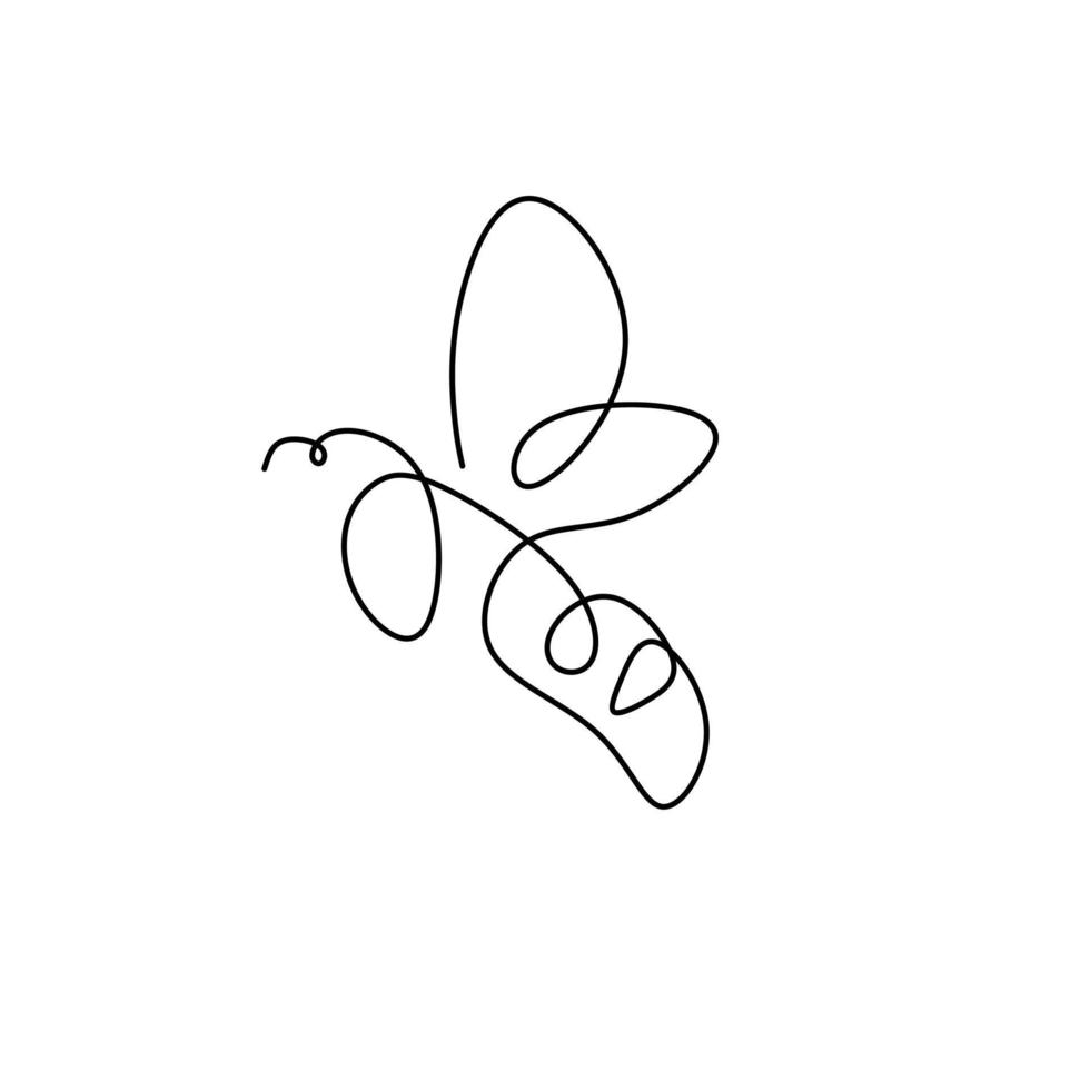 illustration graphiques vectoriels d'abeille de forme art ligne abstraite vecteur
