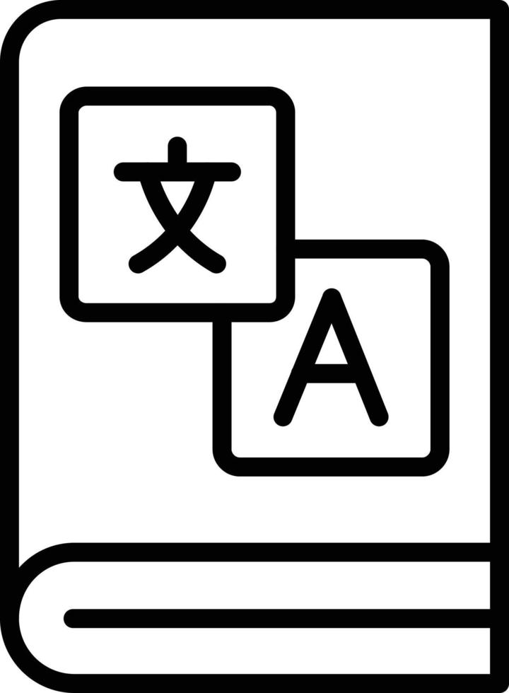 icône de ligne de vecteur de traduction