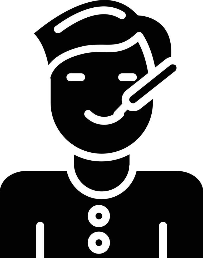 conception d'icône de glyphe de garçon malade vecteur