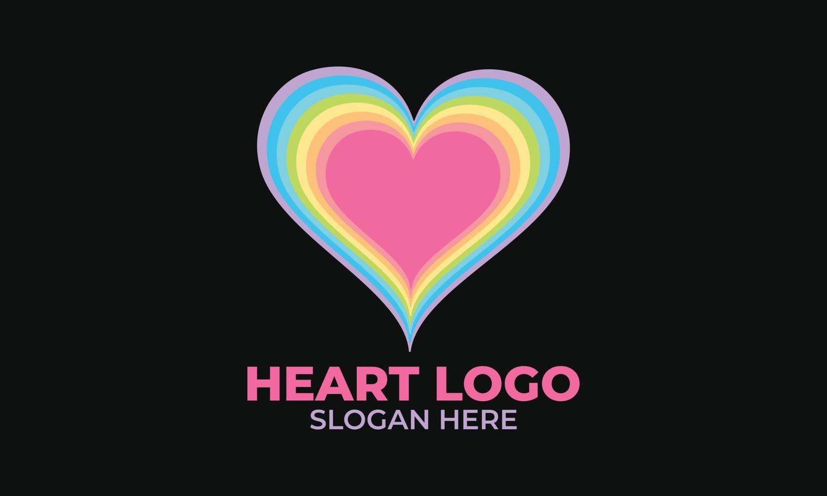 logo coeur ou conception de vecteur de logo d'amour. logo coeur ou conception d'application ou d'icône. création de logo en forme de coeur de couleur pastel.