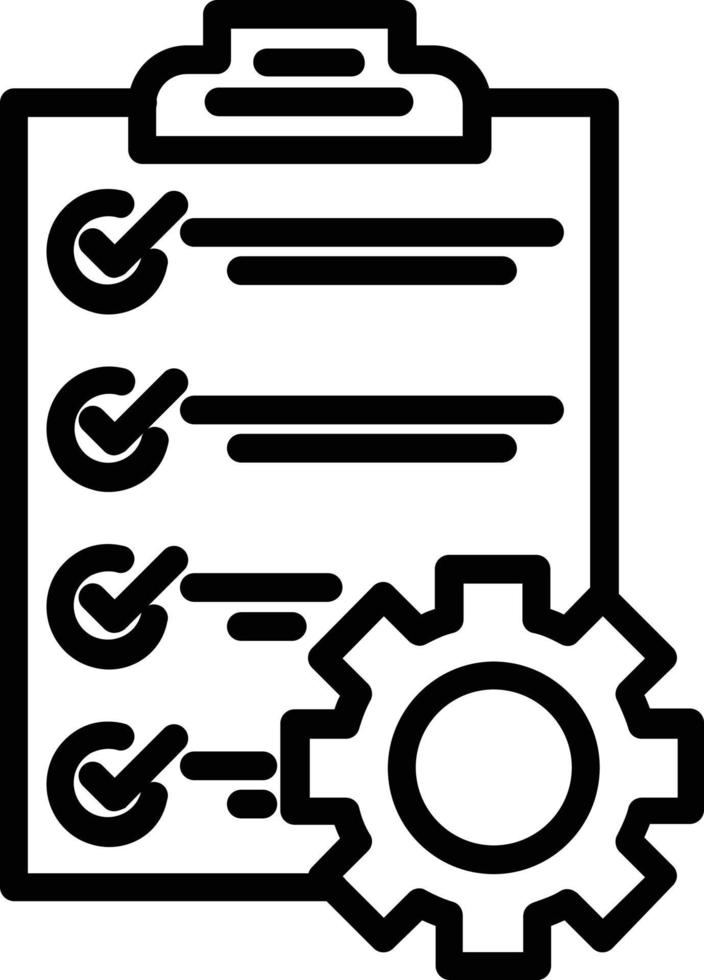 icône de ligne vectorielle de gestion de projet vecteur