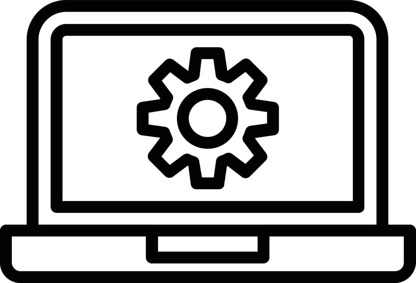 icône de ligne de vecteur d'ordinateur portable