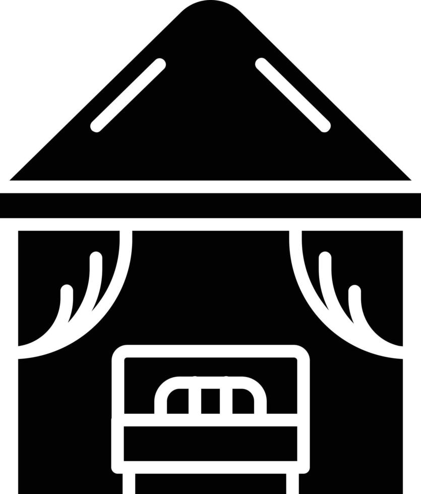 icône de glyphe de cabane de plage vecteur