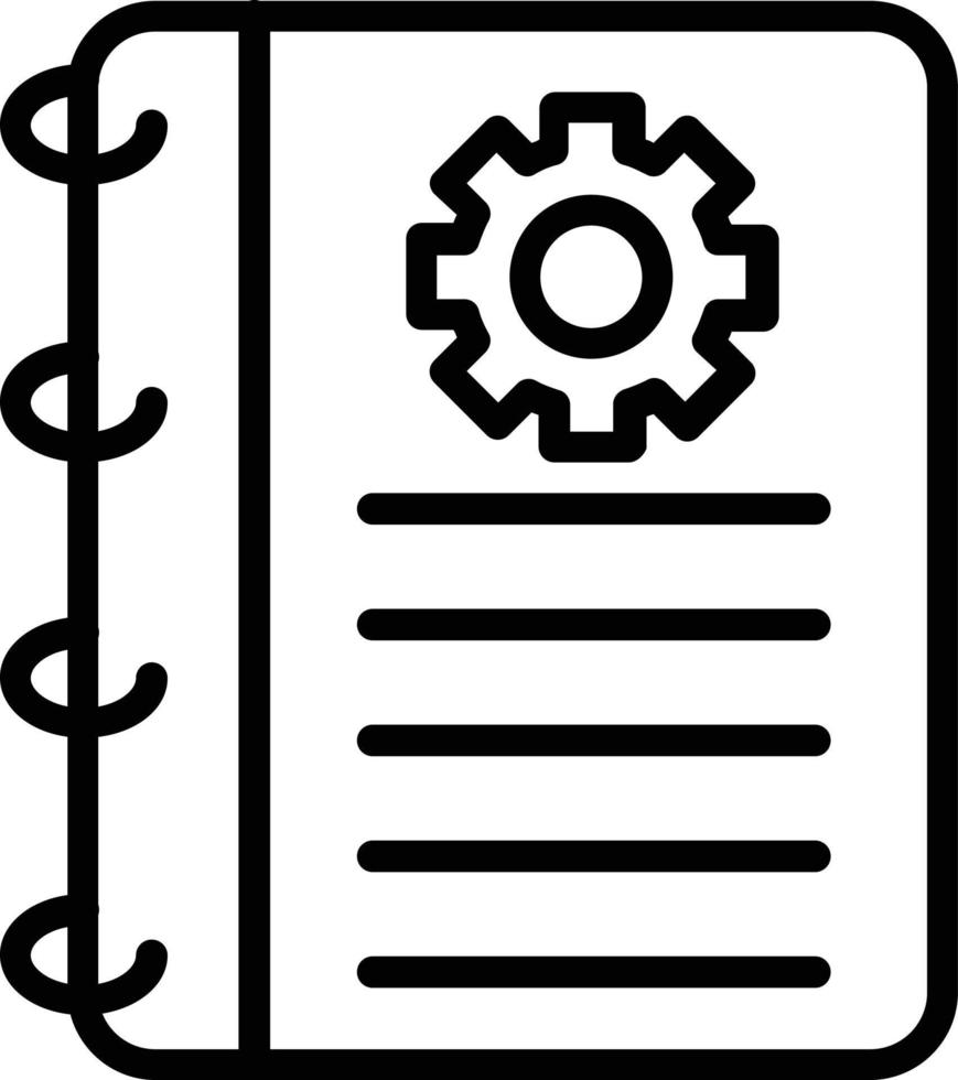 note livre vecteur ligne icône