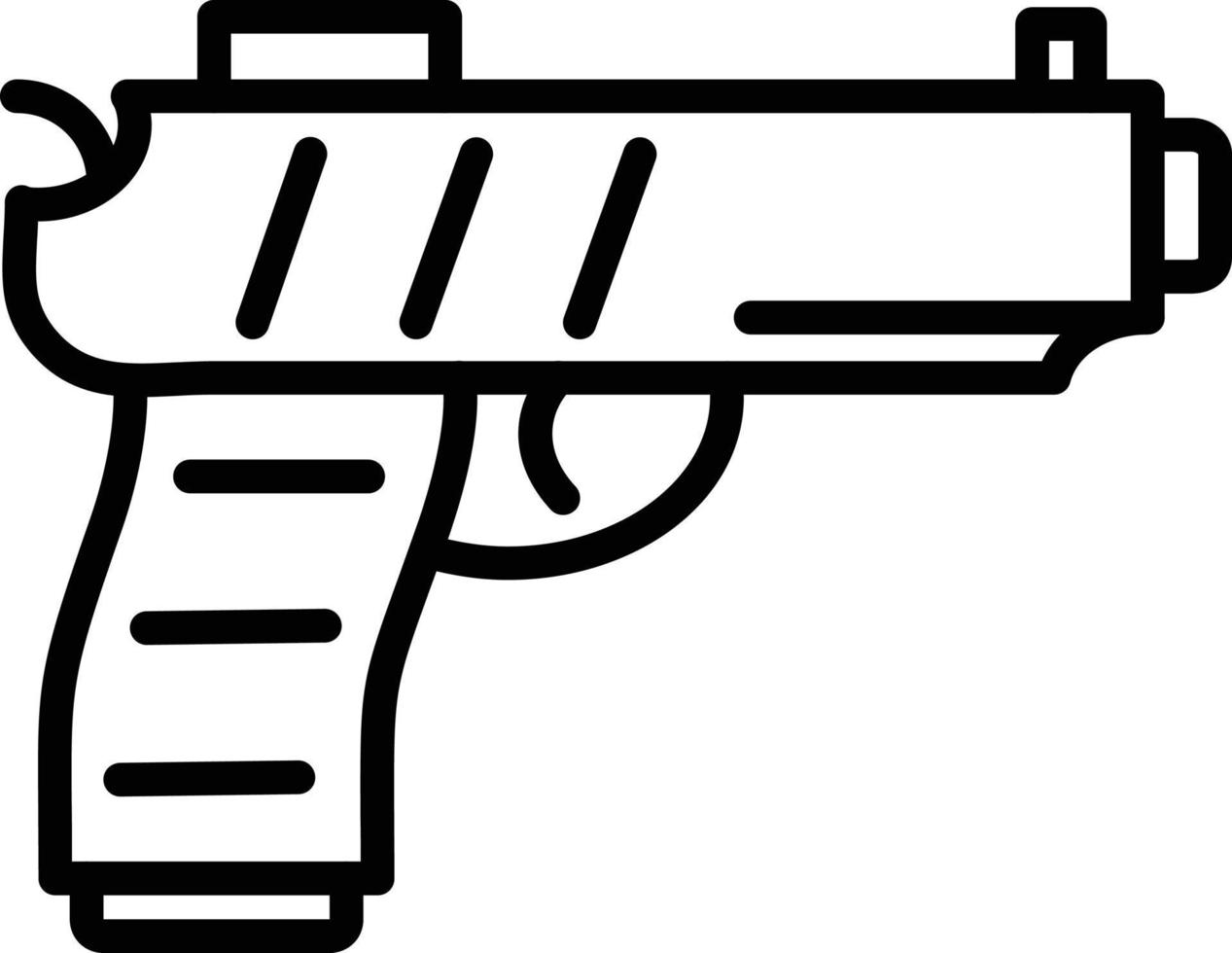 icône de ligne de vecteur de pistolet