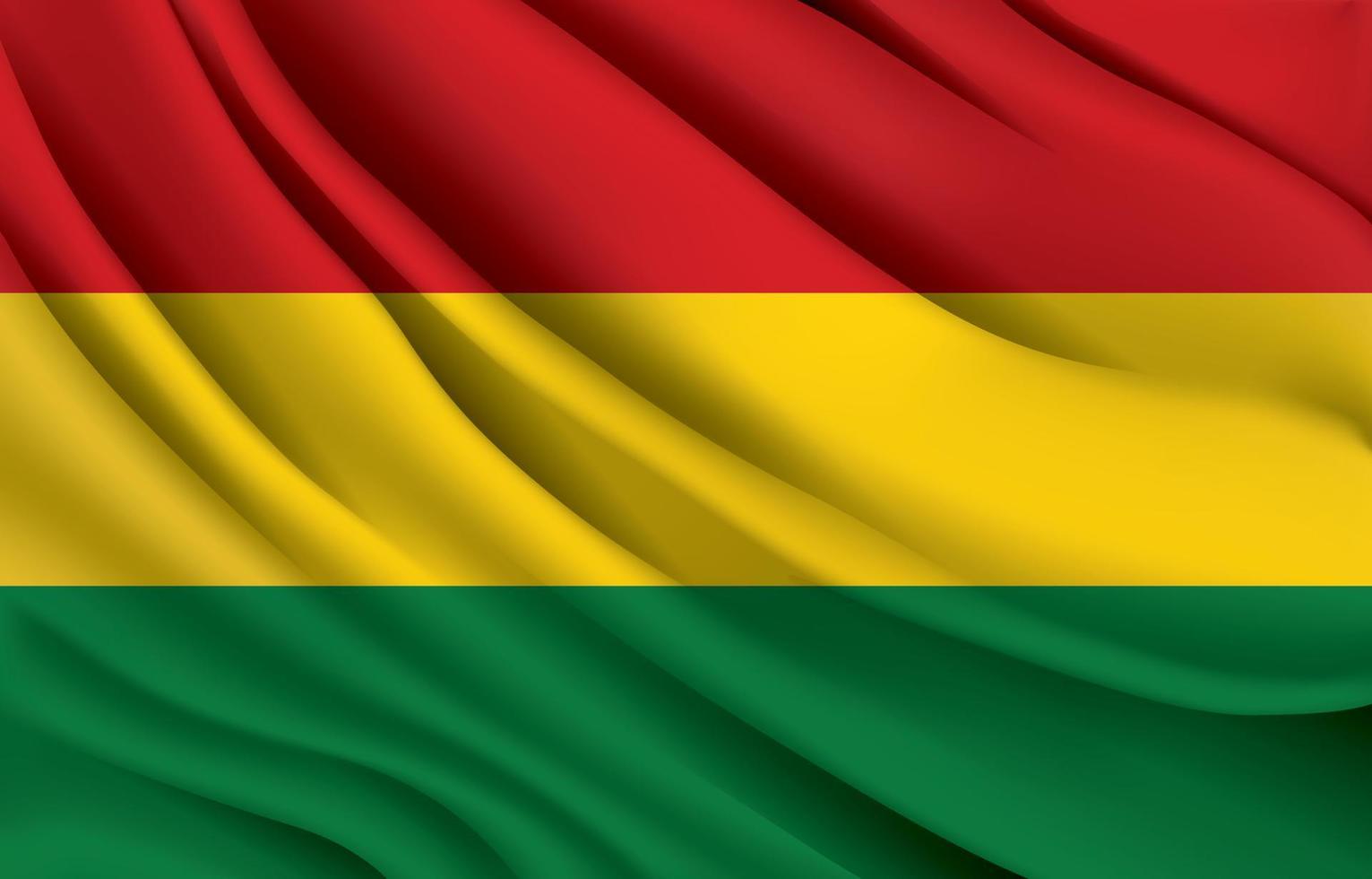 drapeau national de la bolivie agitant une illustration vectorielle réaliste vecteur