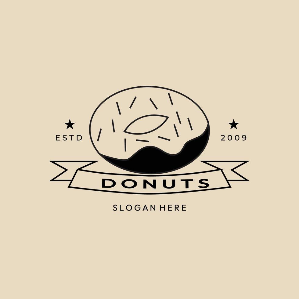 logo, icône et symbole d'art en ligne de beignets, avec illustration vectorielle emblème vecteur