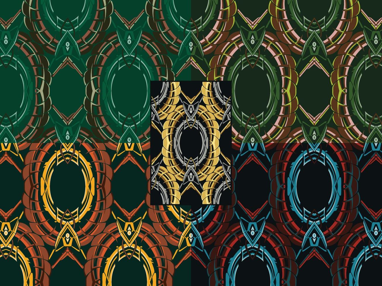 combinaison de couleurs de motifs décoratifs ornementaux vecteur